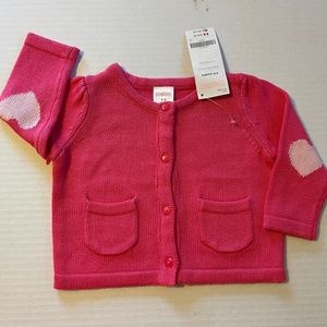 Gymboree Heart Cardigan Sweater 3-6 mo.  NWT